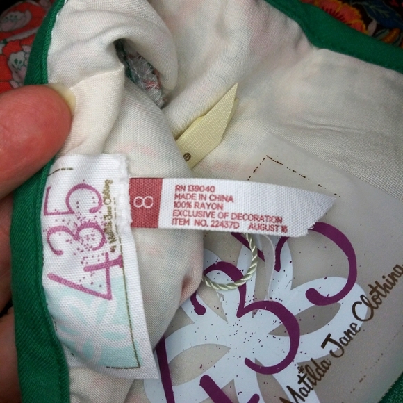 435 By Matilda Jane Spirited Song Cream Orange/Green Folklore Style Floral Dress - Picture 14 of 16